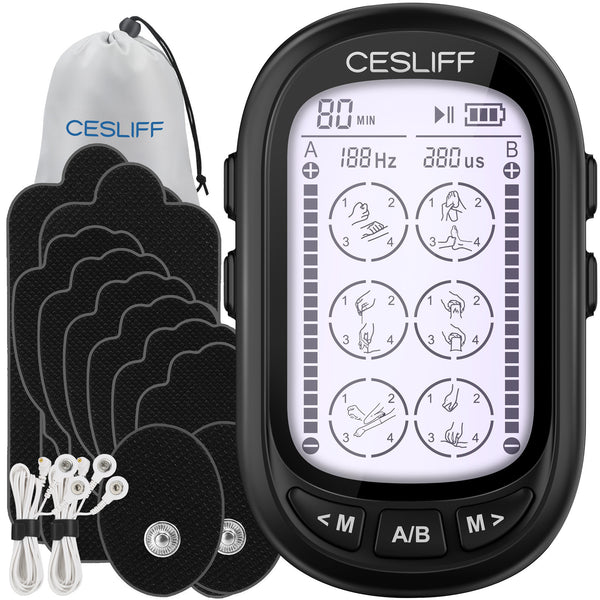 Rechargeable Dual Channel Tens Ems Unit - 24 Modes, 30 Intensity